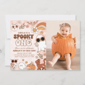 レトロハロウィーン誕生日フォト招待状 招待状 (正面)