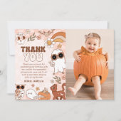 レトロハロウィーン誕生日写真サンキューカード シーズンカード (正面)