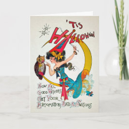 レトロハロウィーン魔女とフクロウカード シーズンカード