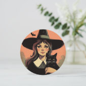 レトロハロウィーン魔女と黒猫 カード (スタンド正面)