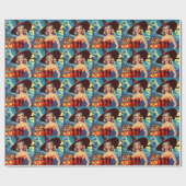 レトロハロウィーン魔女ピンアップ ラッピングペーパー (フラット)