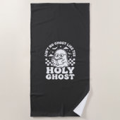 レトロハロウィーン ゴーストデザイン_1 ビーチタオル (正面)