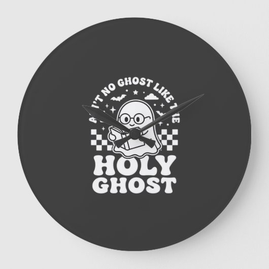 レトロハロウィーン ゴーストデザイン_1 ラージ壁時計 (正面)