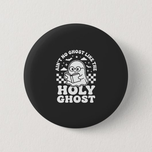 レトロハロウィーン ゴーストデザイン_1 缶バッジ (正面)