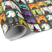 レトロハロウィーン：世紀中頃の不気味な ラッピングペーパー (ロールコーナー)