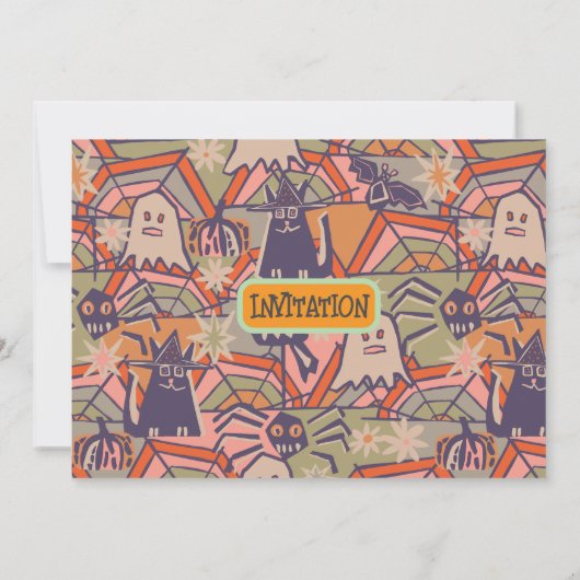 レトロハロウィーン 招待状 (裏面)