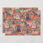 レトロハロウィーン 招待状 (正面/裏面)