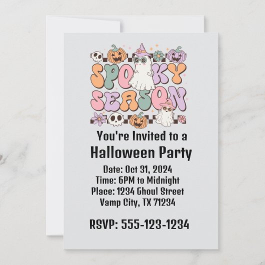 レトロハロウィーン 招待状 (正面)