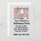 レトロハロウィーン 招待状 (正面/裏面)