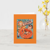 レトロハローウィンパーティ招待状 カード (黄色い花)