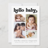 レトロハローベビー誕生発表 招待状 (正面)