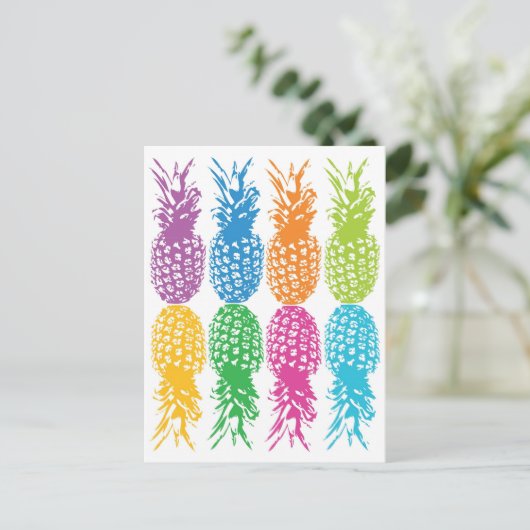 レトロハワイのパイナップルカード ポストカード (スタンド正面)