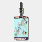 レトロハワイの地図 ラゲッジタグ (正面縦)