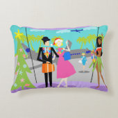 レトロハワイアンクリスマスアクセント枕 アクセントクッション (正面)