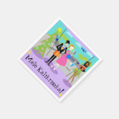 レトロハワイアンクリスマスペーパーナプキン スタンダードカクテルナプキン (角)