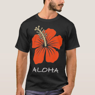 レトロハワイアンハイビスカストロピカルフローラフラワーベア Tシャツ