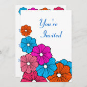 レトロハワイアンハワイルアウ（ハワイ式宴会）パーティの招待状 招待状 (正面/裏面)