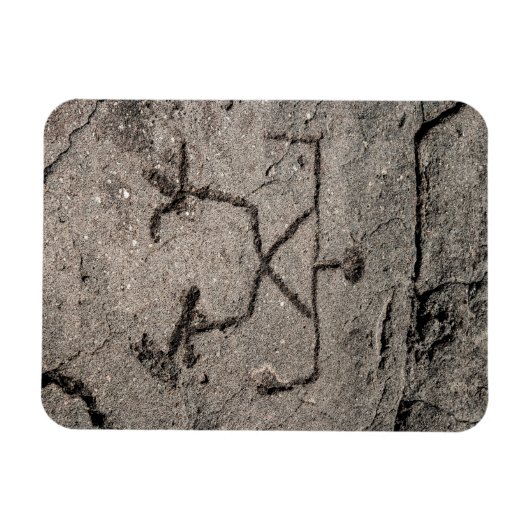 レトロハワイアンペトログリフ – ヴィンテージペトログリフ マグネット (横)