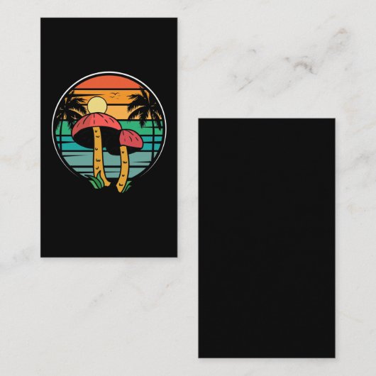 レトロハワイアンマッシュルームサンセット 名刺 (正面/裏面)