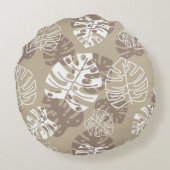 レトロハワイアンモンスターリーフブカッコいいランズ ラウンドクッション (裏面)