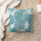 レトロハワイアンモンステラリーフブクールース クッション (ブランケット)