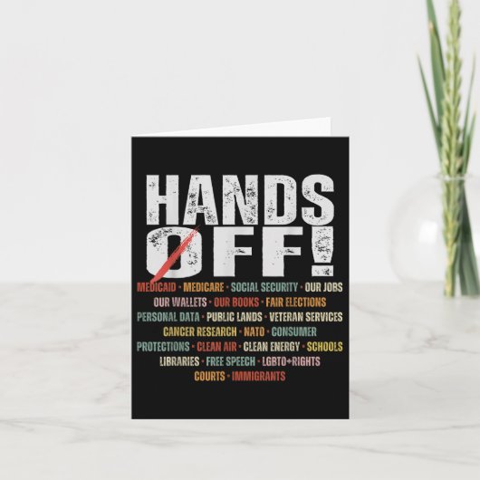 レトロハンズオフ抗議パブリックランズメディケアPatr カード (正面)