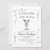 レトロハンドウィンドティニワンマルティニベイビーシャワー 招待状 (正面)