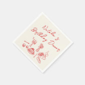 レトロハンドドローおもしろい誕生日ミルストーンディナー スタンダードカクテルナプキン (角)