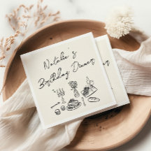 レトロハンドドローおもしろい誕生日予測できなディナー