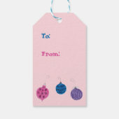 レトロハンドドロークリスマスオーナメントパステルPInk ギフトタグ (裏面)