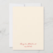 レトロハンドドローコケット誕生日ディナーパーティー 招待状 (裏面)