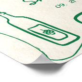 レトロハンドドロードドールフードイタリアングリーンウェルカム ポスター (角)