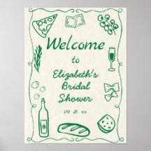 レトロハンドドロードドールフードイタリアングリーンウェルカム