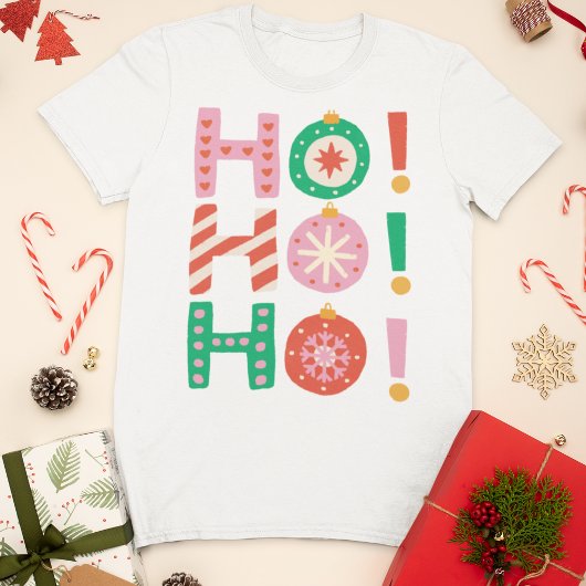 レトロハンドドローホホホホクリスマス Tシャツ