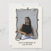 レトロハンドドローボウ21stフォトバースデーパーティー 招待状 (裏面)