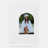 レトロハンドドロー写真卒業へようこそ アクリルサイン (正面)