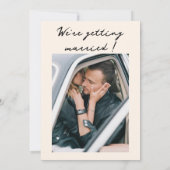 レトロハンドドロー書ドおもしろい予測できな写真結婚の 招待状 (裏面)