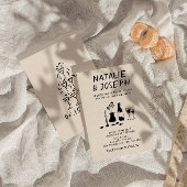 レトロハンドドロー書ドシャンパ予測できなン結婚ズ 招待状