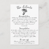 レトロハンドドロー書ドユニークの結婚詳細 エンクロージャーカード (正面)