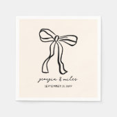 レトロハンドドロー結婚ドのナプキン スタンダードカクテルナプキン (正面)