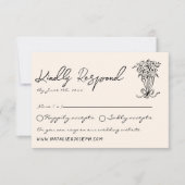 レトロハンドハ書ッ描はっきりしたキュート 出欠カード (正面)