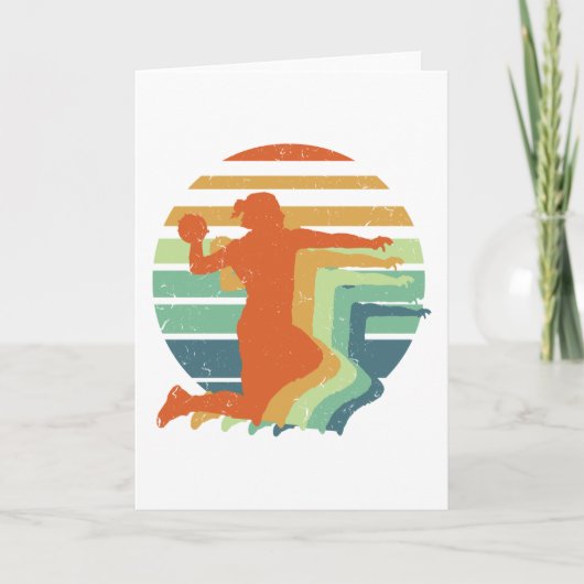 レトロハンドボールスポーツ – ハンドボール選手ゴールキーパー カード (正面)