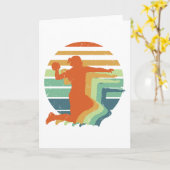 レトロハンドボールスポーツ – ハンドボール選手ゴールキーパー カード (黄色い花)