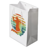 レトロハンドボールスポーツ – ハンドボール選手ゴールキーパー ミディアムペーパーバッグ (裏面アングル)