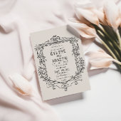 レトロハンドメビクトリアンッドバロックオーナメント結婚ズ 招待状