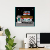 レトロハンバーグスタンドポスター ポスター (ホームオフィス)