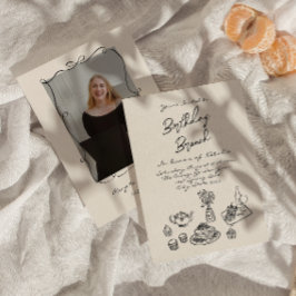 レトロハン書ド写真描誕生日ブランチ 招待状