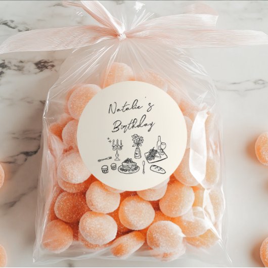 レトロハン書ド描食器誕生日ディナー ラウンドシール