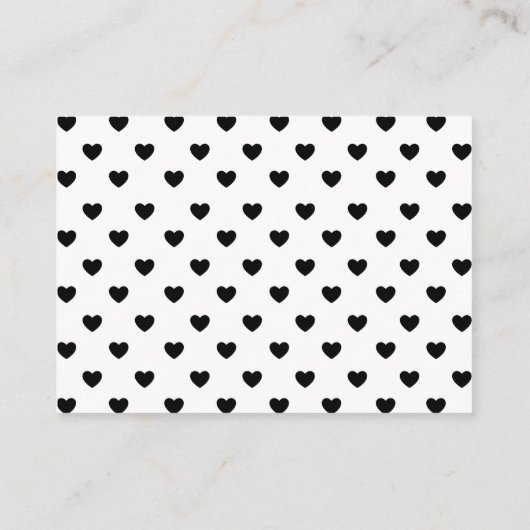 レトロハートシンプルベビーシャワーおむつラッフルカード エンクロージャーカード (裏面)