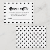 レトロハートシンプルベビーシャワーおむつラッフルカード エンクロージャーカード (正面/裏面)